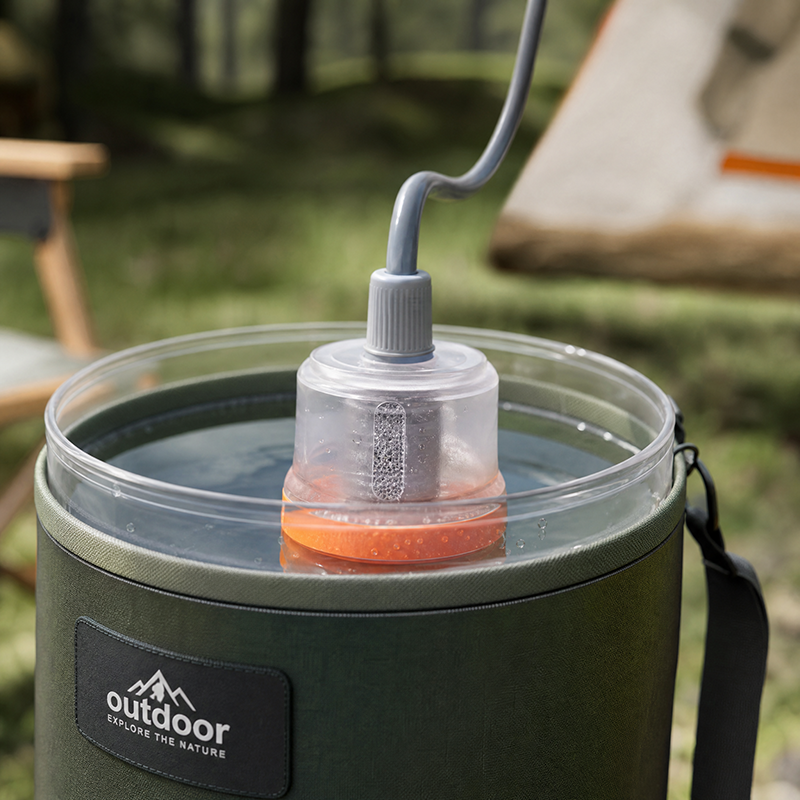 Rechargeable Portable Camping Shower Pump USB LED Light image 3