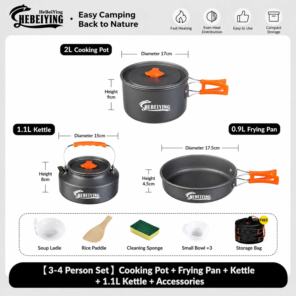 Outdoor Cooking Set Pot Pan Kettle Set image 5
