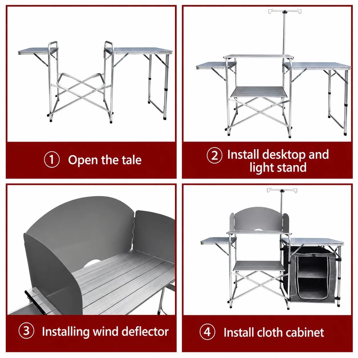 Portable Folding Camping Kitchen Table image 3