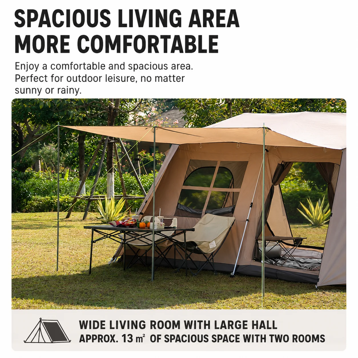 13㎡ Instant Cabin Camping Tent For Family image 5