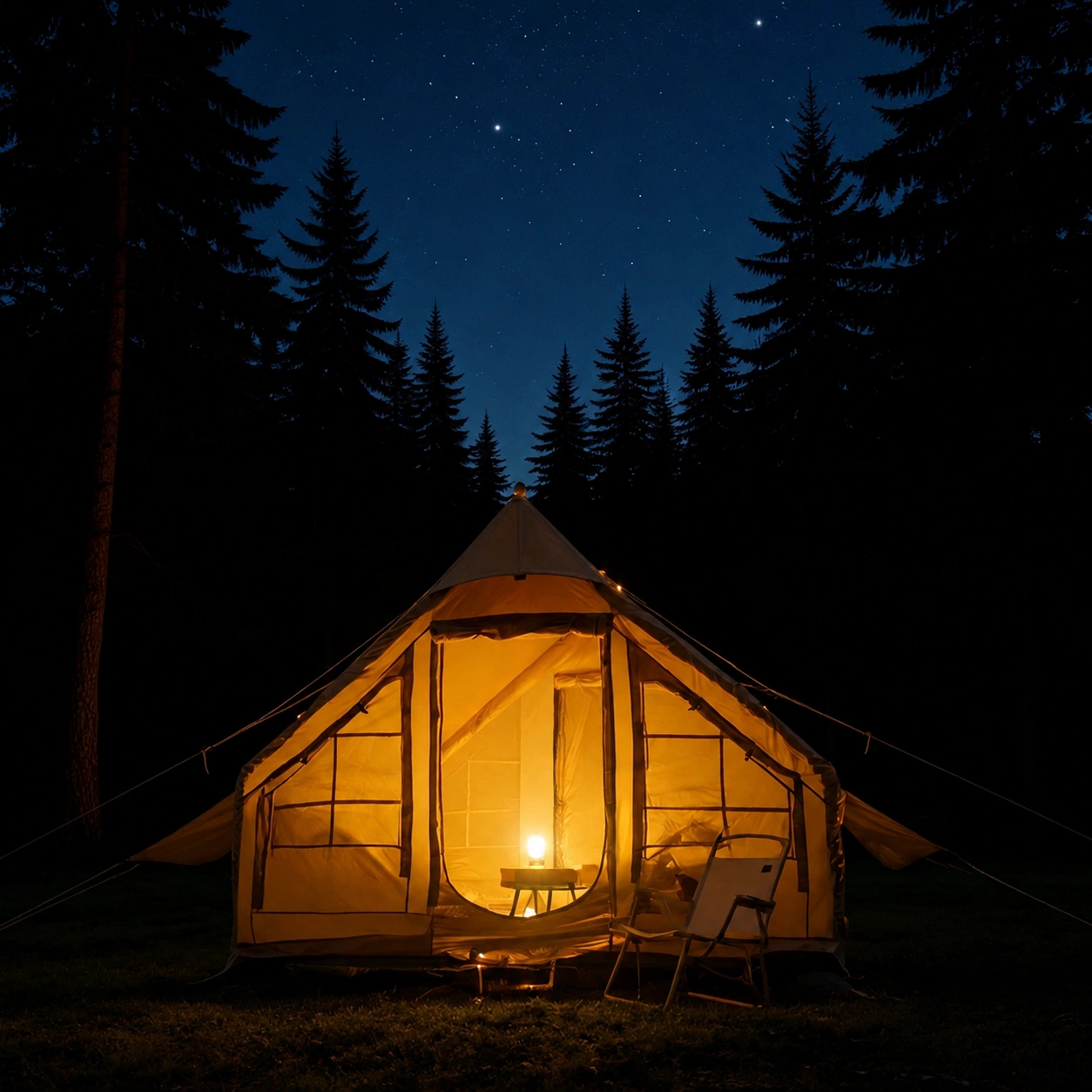 12㎡ Oxford Fabric Inflatable Camping Tent 600D Double Door Glamping Air Tent image 2