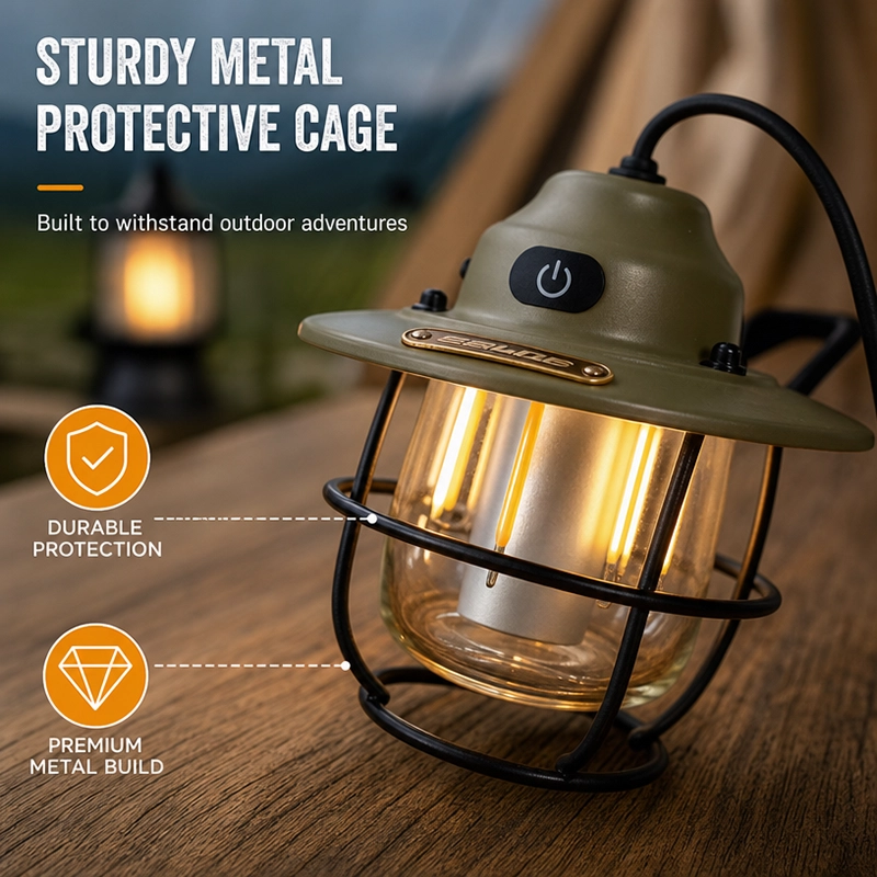 Rechargeable LED Camping Lantern Vintage Hanging Light USB Outdoor Tent Lamp image 7