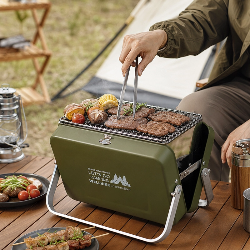 Portable Folding Charcoal BBQ Grill Camping Picnic Outdoor Barbecue Stove image 1