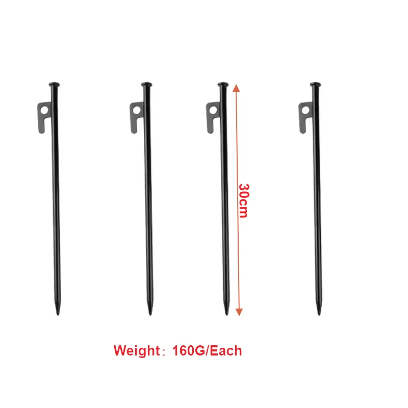 4PCS Heavy Duty Tent Pegs 30cm Steel Ground Stakes Camping Gazebo Awning image 6