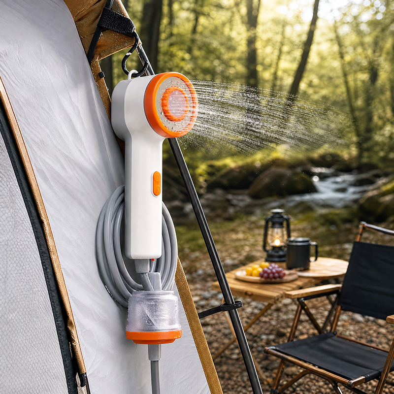 Rechargeable Portable Camping Shower Pump USB LED Light image 4