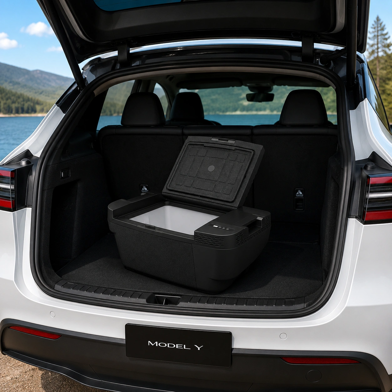 35L Car Fridge Freezer for Tesla Model Y Rear Trunk image 1