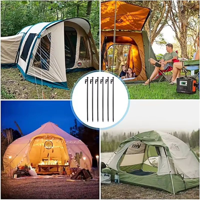 4PCS Heavy Duty Tent Pegs 30cm Steel Ground Stakes Camping Gazebo Awning image 2