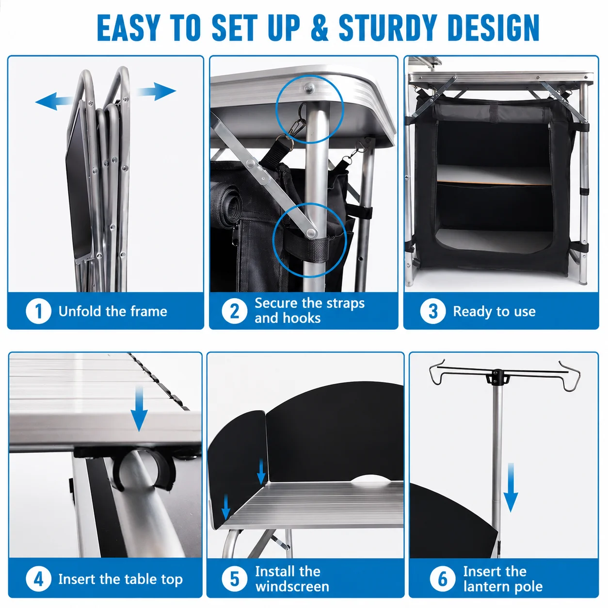 Portable Folding Camping Kitchen Table image 2