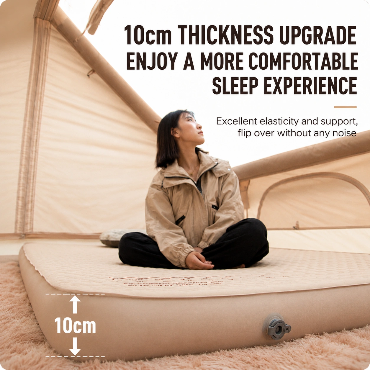 Mountainhiker Self Inflating Camping Mattress 10cm Thick Built-in Pump Single image 2