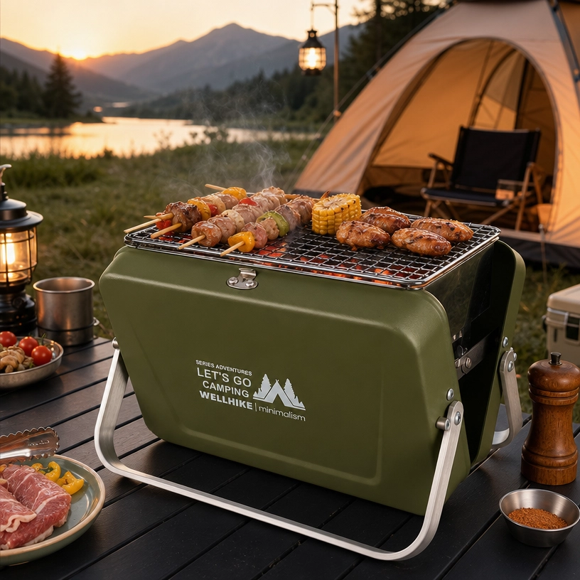 Portable Folding Charcoal BBQ Grill Camping Picnic Outdoor Barbecue Stove image 3