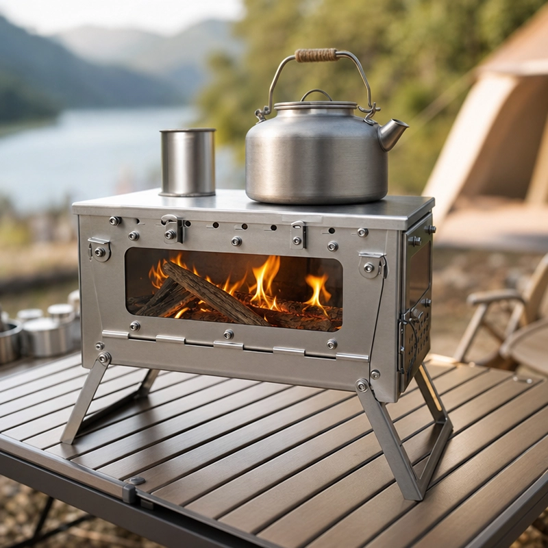 Portable Foldable Stainless WoodFire Tent Stove Heater image 3