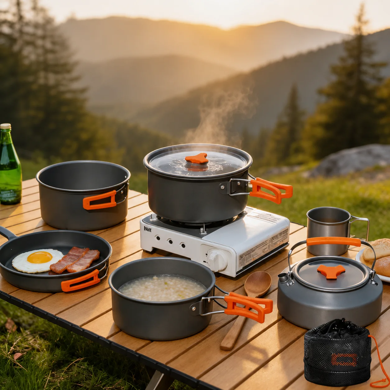 Outdoor Cooking Set Pot Pan Kettle Set image 1