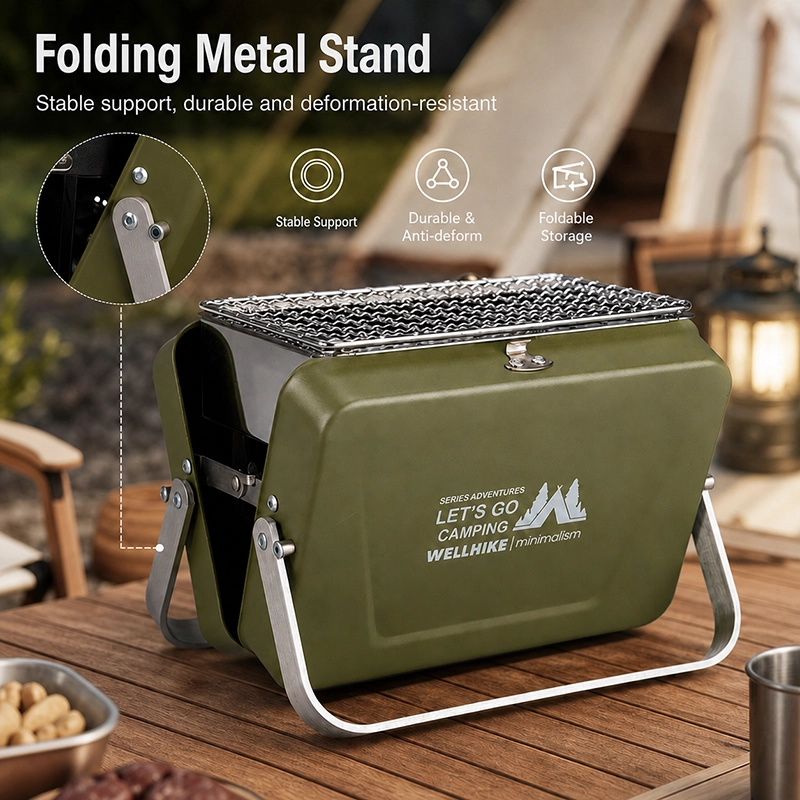 Portable Folding Charcoal BBQ Grill Camping Picnic Outdoor Barbecue Stove image 8