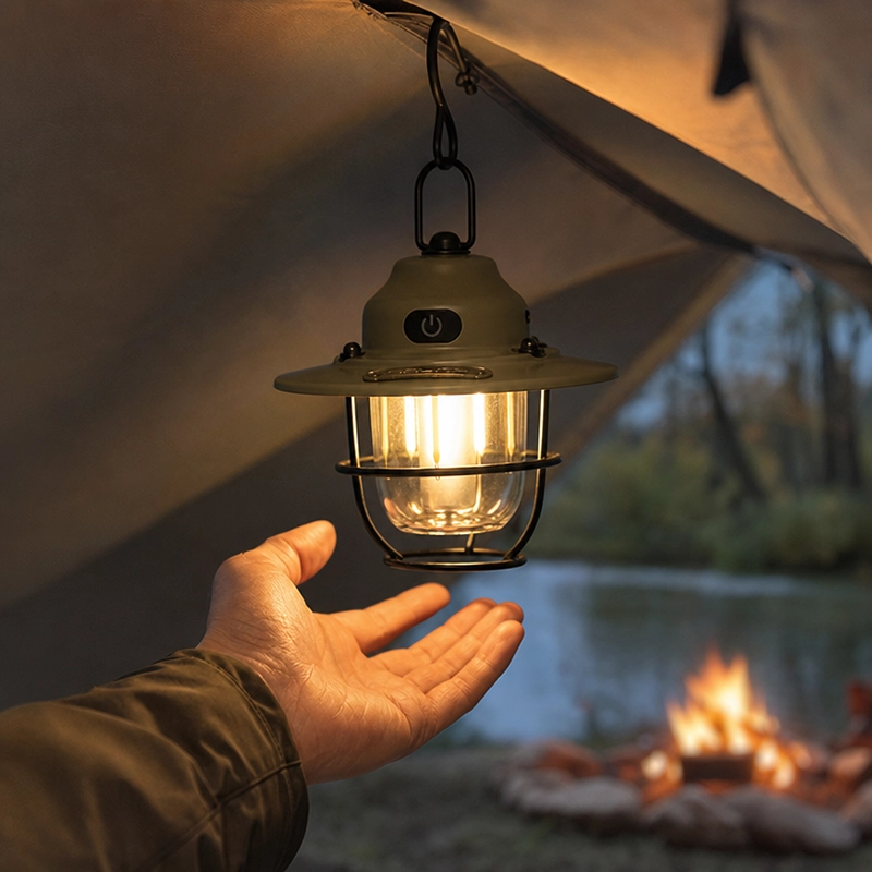 Rechargeable LED Camping Lantern Vintage Hanging Light USB Outdoor Tent Lamp image 2