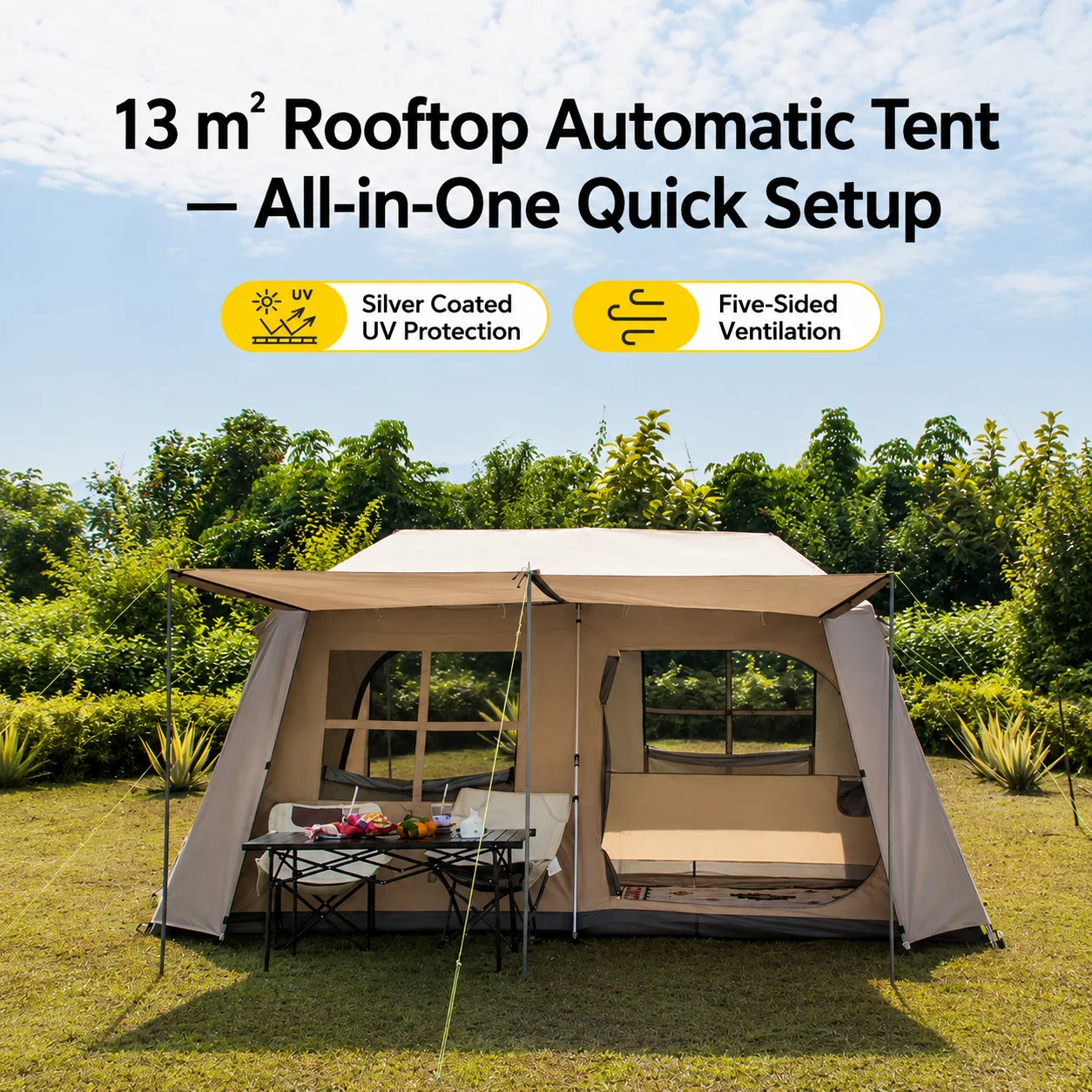 13㎡ Instant Cabin Camping Tent For Family