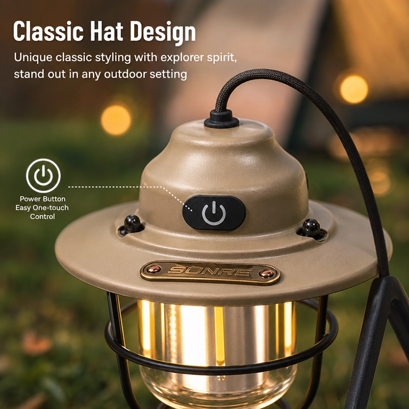 Rechargeable LED Camping Lantern Vintage Hanging Light USB Outdoor Tent Lamp image 8