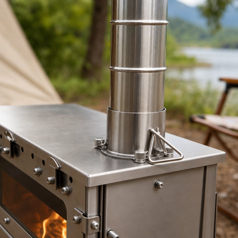 Portable Foldable Stainless WoodFire Tent Stove Heater image 8