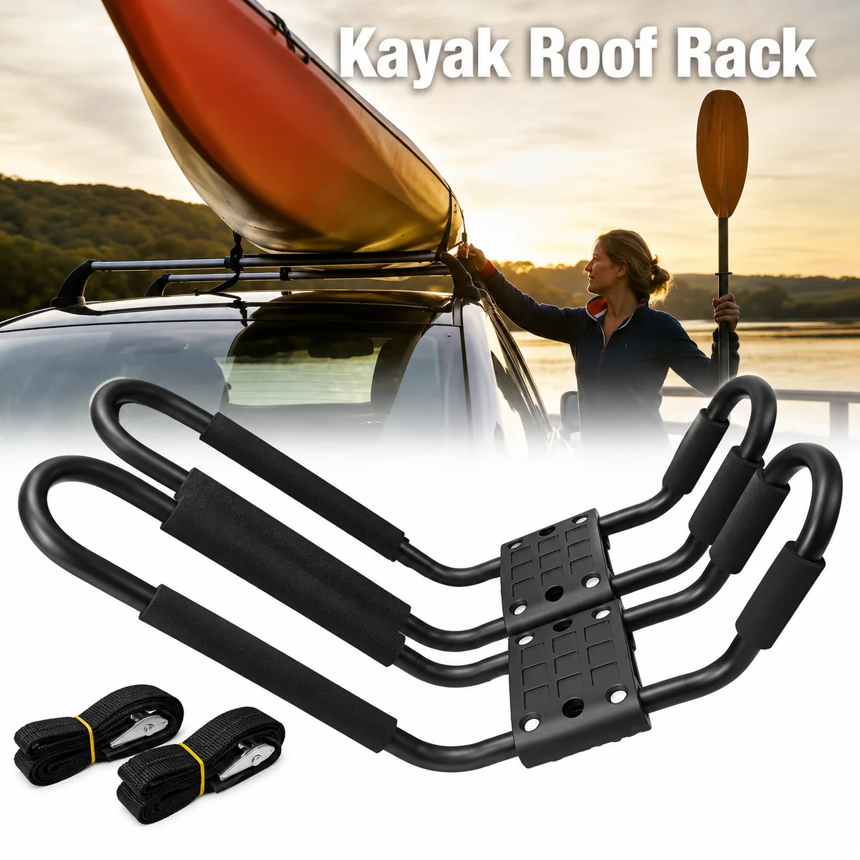 Kayak Roof Rack for Car Top Roof Mount Carrier 