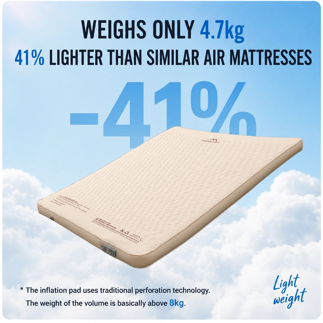Mountainhiker Double Self Inflating Camping Mattress 10cm Thick 200x140cm image 6