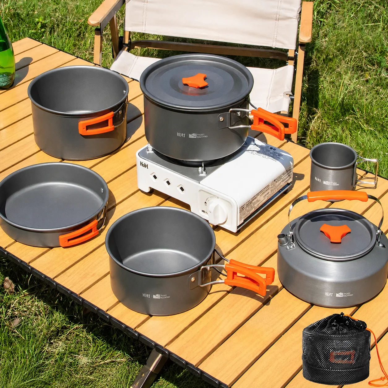 Outdoor Cooking Set Pot Pan Kettle Set image 2