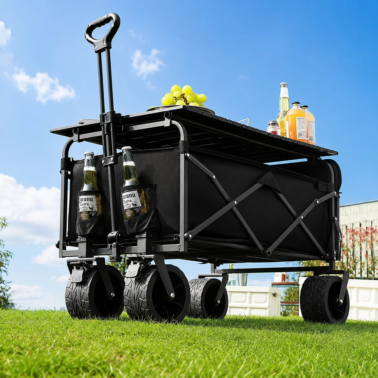 Heavy Duty Folding Wagon Cart Camping Trolley Beach Utility Garden Outdoor Cart image 4